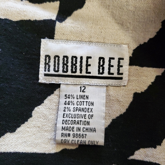 Robbie Bee Linen Blend Animal Print Fringe Dress Size 12 - Picture 6 of 6